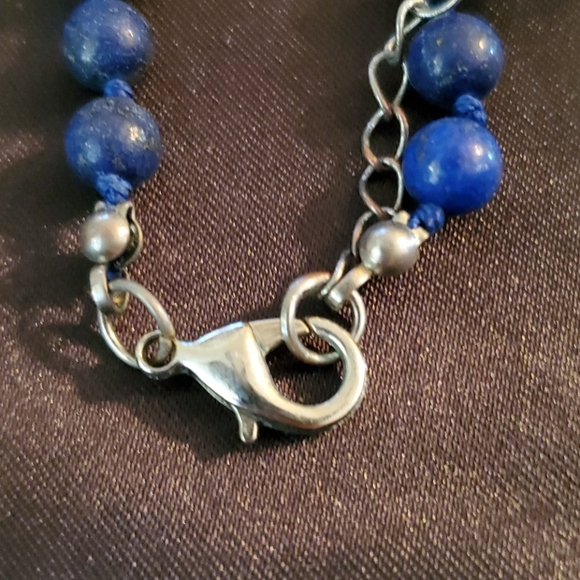 VINTAGE LAPIS BEADS NECKLACE - Picture 5 of 5